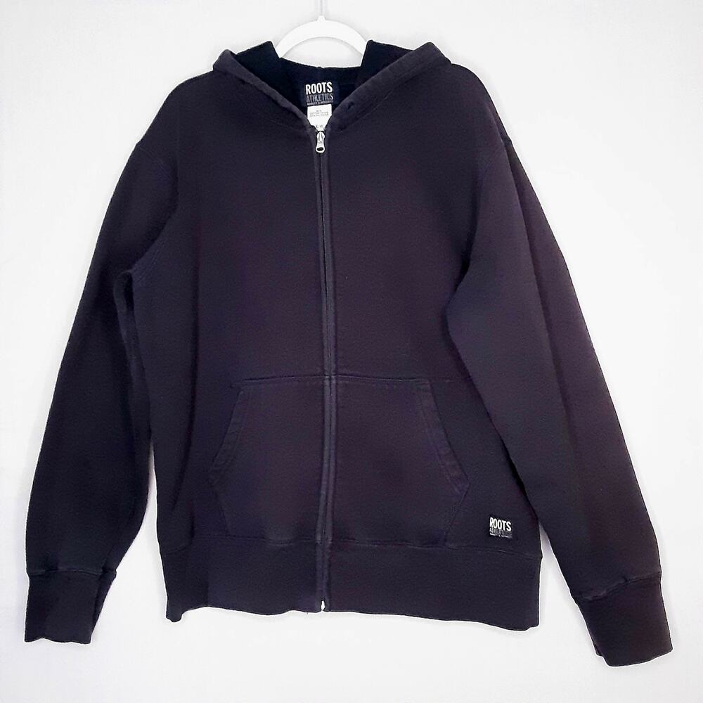💎Roots Athletics Thick Navy Blue Zip Front Hoodie Size Large
